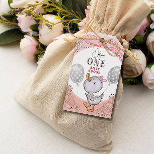 Etiquetas Para Regalos Cumpleaños número uno de un ganso tonto de dos lad