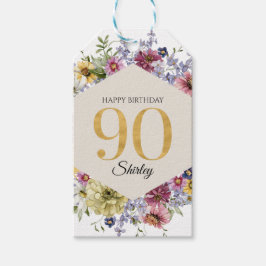 Etiquetas Para Regalos Cumpleaños personalizado de Wildflower 90