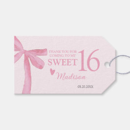 Etiquetas Para Regalos Cumpleaños Personalizado Sweet 16 Coquette Lazo Ro