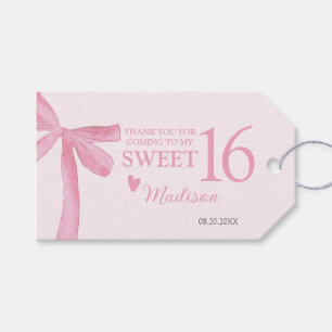 Etiquetas Para Regalos Cumpleaños Personalizado Sweet 16 Coquette Lazo Ro