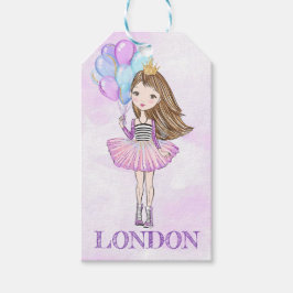 Etiquetas Para Regalos Cumpleaños Princesa Globos de Lavanda