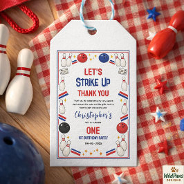 Etiquetas Para Regalos Cumpleaños Retro Bowling 1er - Niños Divertidos