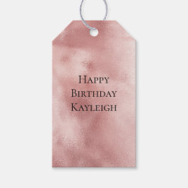 Etiquetas Para Regalos Cumpleaños Rosa Rubor Femenino Glam