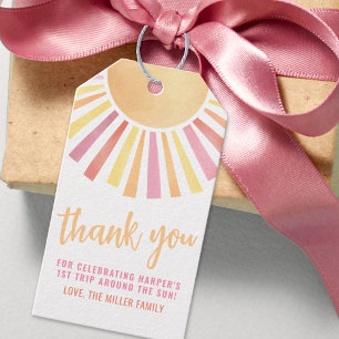 Etiquetas Para Regalos Cumpleaños Rosa Sol Brillante