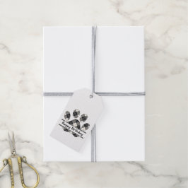 Etiquetas Para Regalos Cumpleaños Tartan Plaid Paw Print On White