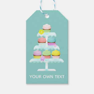 Etiquetas Para Regalos Cupcakes Cake Stand Personalizado Verde azulado Te