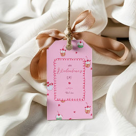 Etiquetas Para Regalos Cupcakes de Cereza y Corazones de Amor – Postre de