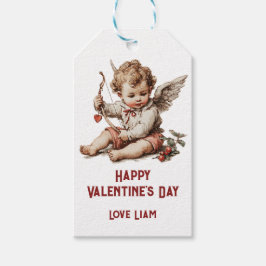 Etiquetas Para Regalos Cupido Antiguo con Arco de Corazón
