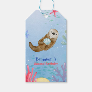 Etiquetas Para Regalos Cura arcoiris Otter Vieiras Fiesta de cumpleaños