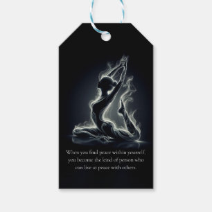 Etiquetas Para Regalos Curador de Reiki de yoga, una pierna de paloma
