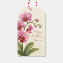 Custom Orchid Floral Gift Tag