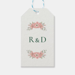 Etiquetas Para Regalos Customized Initials Blush Garden Wedding Favor