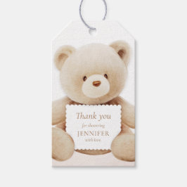 Etiquetas Para Regalos Cute acuarela Oso Gracias Favor