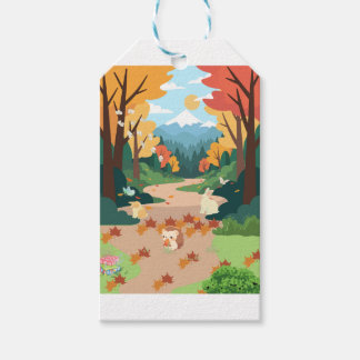 Etiquetas Para Regalos Cute Autumn Forest Animals Cozy Landscape Art Post