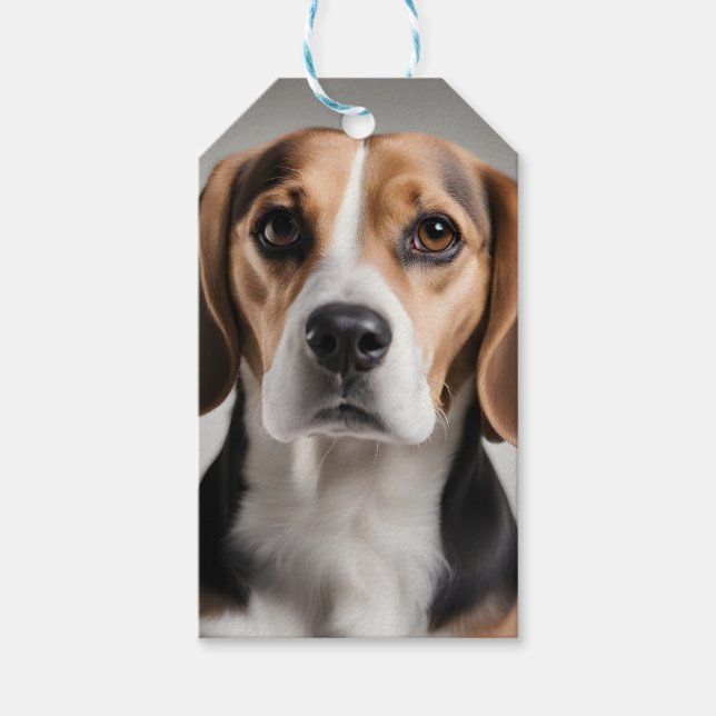 Etiquetas Para Regalos Cute Beagle (Anverso)