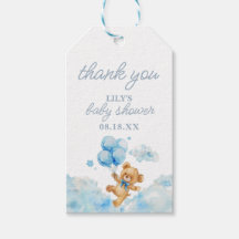 Cute Bearly Wait Blue Boy Baby Shower Favorito Tag
