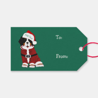Etiquetas Para Regalos Cute Bernese Mountain Dog Santa Paws