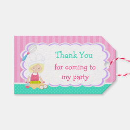 Etiquetas Para Regalos Cute Blonde Chica Baking Birday Party
