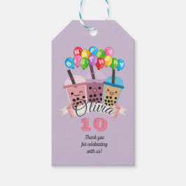Etiquetas Para Regalos Cute Boba Tea Fiesta de cumpleaños Gracias Etiquet