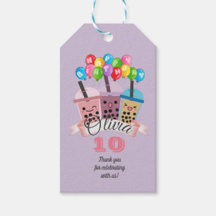Etiquetas Para Regalos Cute Boba Tea Fiesta de cumpleaños Gracias Etiquet