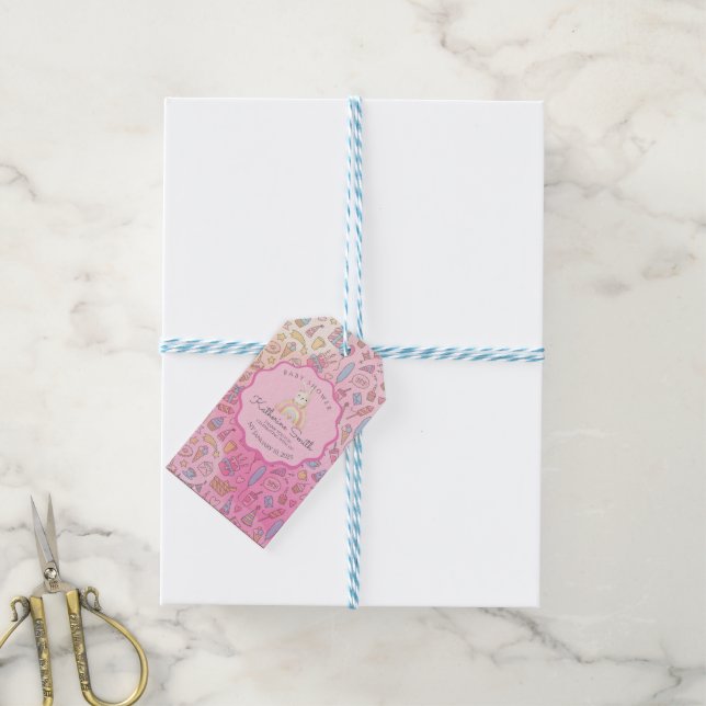 Etiquetas Para Regalos Cute bunny rainbow   (Con cuerda)