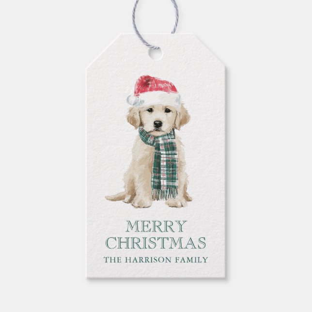 Etiquetas Para Regalos Cute Christmas Dogs (Anverso)