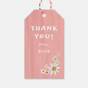 Etiquetas Para Regalos Cute Daisies Gouache Personalizado Baby Shower GRA