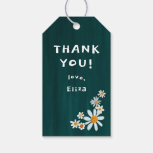 Etiquetas Para Regalos Cute Daisies Gouache Personalizado Baby Shower GRA