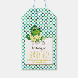 Etiquetas Para Regalos Cute Dinsoaur Hatching Egg Chica de Baby Shower Bo
