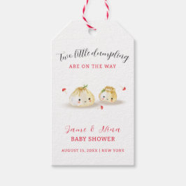 Etiquetas Para Regalos Cute Dumpling Mushroom Twin Baby Shower