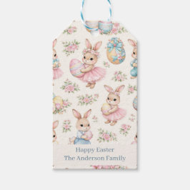 Etiquetas Para Regalos Cute Easter Bunny Floral Pattern - Pastel Spring 