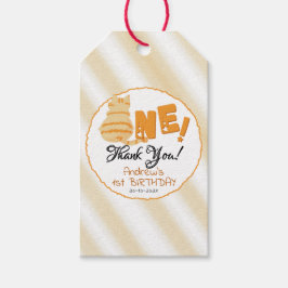 Etiquetas Para Regalos Cute Fat Orange Cat 1st Birthday