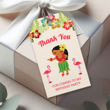 Cute Favor de Cumpleaños de Niña Hawaiana de Luau
