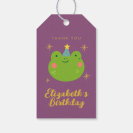 Etiquetas Para Regalos Cute Frog Birthday gracias