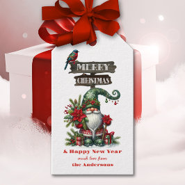 Etiquetas Para Regalos Cute Gnome Feliz Navidad