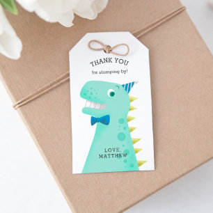 Etiquetas Para Regalos Cute Green Dinosaur Birthday Party Gracias Por Fav