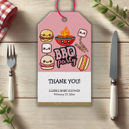 Etiquetas Para Regalos Cute Kawaii BBQ Fiesta Baby Shower
