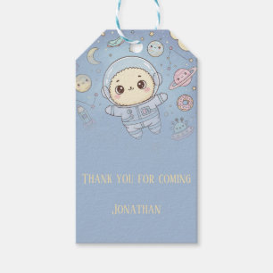 Etiquetas Para Regalos Cute Kawaii Espacio - Astronauta y Luna Sonriente