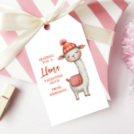 Etiquetas Para Regalos Cute Llama Día de San Valentín, Aula de Niños