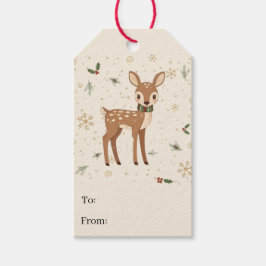 Etiquetas Para Regalos Cute Modern Forest Animal Fawn Christmas Gift Tags