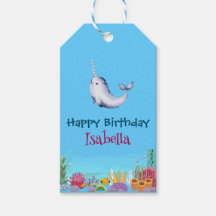 Cute Narwhal Fish Unicorn Mar de ballena Cumpleaño