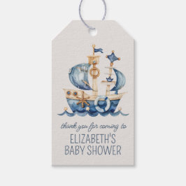 Etiquetas Para Regalos Cute Nautical Blue Sailing Ship Baby Shower