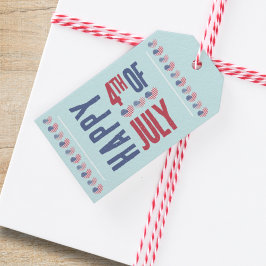 Etiquetas Para Regalos Cute Patriótico USA Bandera Americana Corazón 4 De