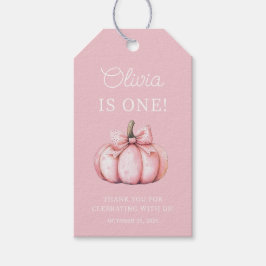 Etiquetas Para Regalos Cute Pink Pumpkin Baby Girl First Birthday