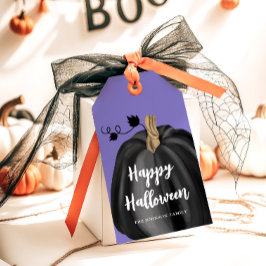 Etiquetas Para Regalos Cute Purple Script Pumpkin Halloween