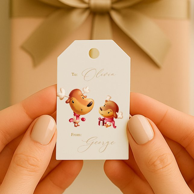 Etiquetas Para Regalos Cute Reindeer Christmas (Subido por el creador)