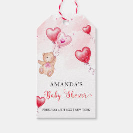 Etiquetas Para Regalos Cute Rustic Teddy Bear Heart Balloon Baby Shower