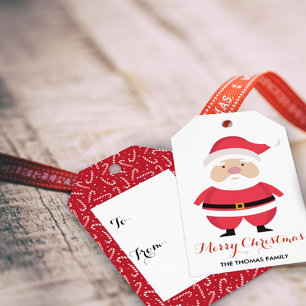 Etiquetas Para Regalos Cute Santa Claus Feliz Navidad