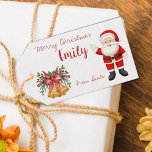 Etiquetas Para Regalos Cute Santa Red Berries Bell Name Merry Christmas<br><div class="desc">Cute Santa Red Berries Bell Name Merry Christmas Gift Tags . Estas etiquetas de regalo tienen un diseño bonito con MERRY CHRISTMAS escrito en una letra de guión de bonito con espacio para añadir nombre. Este lindo adhesivo de Navidad tiene el ilustracion de Santa Claus. Estos lindos pegatinas se pueden...</div>