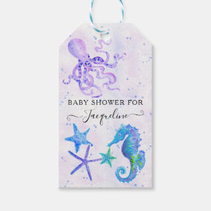 Etiquetas Para Regalos Cute Seahorse Octopus Starfish Beach Baby Shower